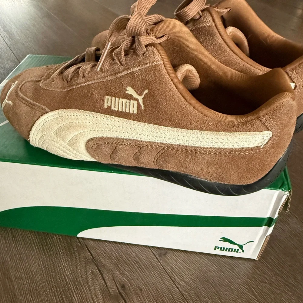 Puma Speedcat Brown & Cream Suede Low-Top Sneakers - Picture 5 of 8